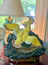 Vintage 50s Maddux of California Cockatoo TV Lamp Light Planter Ceramic picture