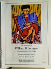 WILLIAM H JOHNSON ART PIECE VTG ORIG 2001 ADVERTISEMENT picture
