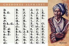 Cherokee Alphabet by Sequoyah Native American Indian, Reading & Writing Postcard picture