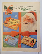 Vintage 1948 Whitman's Chocolates Santa Claus Christmas 11x14 ad picture