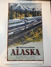 Gray Line Alaska Large Fold Out Map AK Train Vintage picture