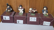 Boyds Bears Folkstone Collection Snowman Ornaments Lot of 4-See desc below picture