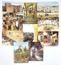 Vintage Postcards Jerusalem Bethlehem Israel Holy Unposted Star Cards Lot of 10 picture