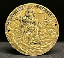 by S. Liras - Spain 1930´ old St. Christopher car badge protect drivers plaque picture