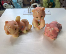 Fenton glass Hand Painted Burmese set of 3 bears picture