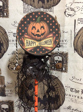 Vintage Style Halloween Retro NOISEMAKER RATTLE - Happy Halloween & Moondance picture
