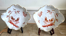 A Pair Of Richard Ginori Siena Rust Rooster Serving Tray Platter -Only Displayed picture