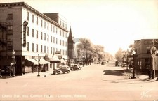 Laramie WY Wyoming Grand Avenue & Connor Hotel 1940s RPPC Photo Postcard COPY picture