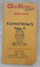 Osh Kosh B'Gosh Advertising Notebook Fahnstroms Galva Illinois  picture