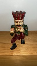 Vintage Rajasthani Wooden Musician A Hand Painted picture