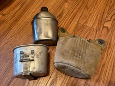 Vintage US Army E.A. Co. 1943 Canteen, Cup, Insulated Cover Dated picture