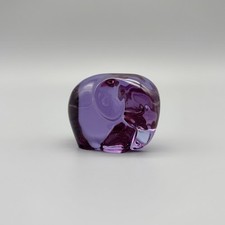 Vintage MCM Art Glass Alexandrite Neodymium Purple Elephant Figurine 2.5