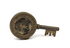 Vintage Swiza Brass Key Shaped Alarm Clock  Swiss Made Parts Repair picture