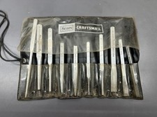 (P) VINTAGE CRAFTSMAN 43032 10pc PUNCH CHISEL SET w ROLL UP POUCH VGC USA picture