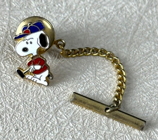 Vintage SNOOPY Golf Tie Tack Chain Peanuts United Features Collectible Accessory picture