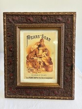 Vintage Framed Pears Soap Advertising Print, Victorian Bathroom Wall Art picture