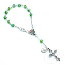 Green Glass Auto Rosary – Our Lady of Guadalupe Center – Prayer Beads for Car picture