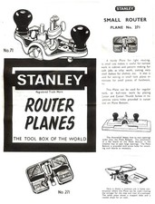 Orig. Stanley England Instruction Sheet/Router Adver. Pamphlet  - mjdtoolparts picture