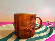 BN Starbucks Ribbed Brown Amber 16oz Coffee Tea Mug New picture