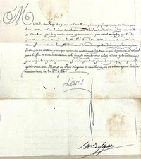 RARE ORIGINAL 1786 LETTER SIGNED LOUIS VI LAST EMPEROR OF FRANCE (Beheaded 1793) picture