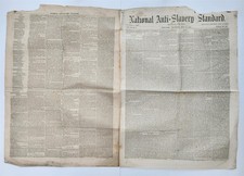 1851 antique NATIONAL ANTI-SLAVERY STANDARD ny NEWSPAPER slave whipping penalty picture
