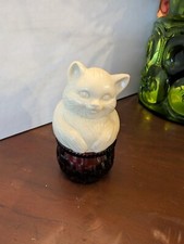 Vintage Avon Cat Kitty In A Basket Bottle Charisma picture