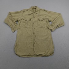 Vintage French Army Shirt C3 Khaki Beige Military Officer Safari 50s 1954 France picture