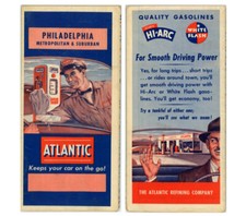 Vintage 1952 Philadelphia, Pennsylvania Road Map – Atlantic Refining picture