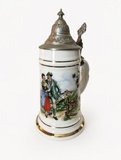 Beer Stein German Regimental Beer Stein . Pewter Lid picture