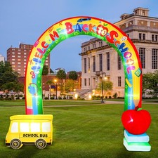 Shappy 9ft Welcome Back to School Inflatable Arch 2026 with LED Lights for picture