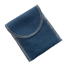 Wallace H & H Size Anti Tarnish Replacement Ornament Pouch Blue 2.75 x 2 inch picture