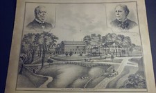 Rare 1879 Print Art Engraving: Residence William Buck Esq. Town Of Russia NY picture