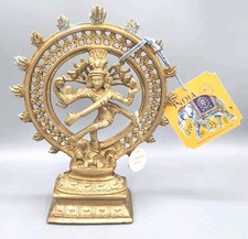 GENUINE BRASS INDIA Dancing Lord Shiva Nataraja Statue Temple Decoration BM40  picture