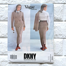 Vtg NEW Vogue Pattern 1025 Sz 14 16 18 DKNY Donna Karan Jacket Skirt POWER Suit picture