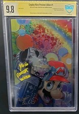 Cosplay Mario Wars #1 Yak METAL Comic CBCS 9.8 Signed Actor Charles Martinet picture