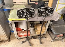 Vintage Funeral Parking Double Sided Sign picture