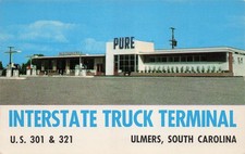 Ulmers SC South Carolina Pure Truck Station Interstate Terminal Vtg Postcard 2A picture