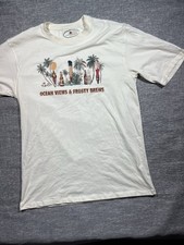 Island Republic White Graphic T-Shirt Ocean Views & Frosty Brews Breweriana picture