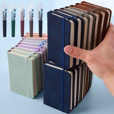 Set of 10 Faux Leather Notebooks with Coordinating Pen, 100 Lined Pages Each picture