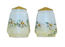 HANDPAINTED NIPPON PORCELAIN SALT & PEPPER SHAKERS GILDED TOPS EARLY 20TH CENT picture