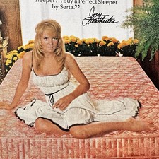 Serta Perfect Sleeper Mattress Bed 1972 Vintage Print Ad 70s Home Decor Advert picture