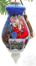 Inner Beauty 1610242 Naughty or Nice Hand Painted Blown Glass Christmas Ornament picture