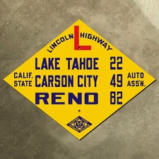 Tahoe Carson Reno California CSAA Lincoln Highway road sign auto club AAA US50 picture
