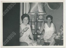 1960s Women Smoking in Social Setting Abstract Film Error - Vintage Photo Orig. picture