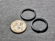 (2) Black Metal 1 Inch(25mm) Flat Split Ring Key Rings Key Holders picture