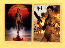 CARRIE FISHER   CUSTOM  NOVELTY TRADING CARD 2 CARDS   SET picture
