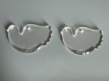 Vintage Crystal Christmas Turtle Doves (2) Ornaments Val St Lambert picture