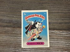 Topps 1985 Garbage Pail Kids Series 1 Sticker Card #1a Nasty Nick picture
