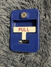 Sigcom Blue Fire Alarm Pullstation Unmarked No Key Untested picture