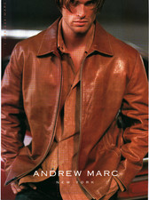 Andrew Marc 2001 Fashion Leather Jacket Vintage Print Ad New York Art Decor VTG picture